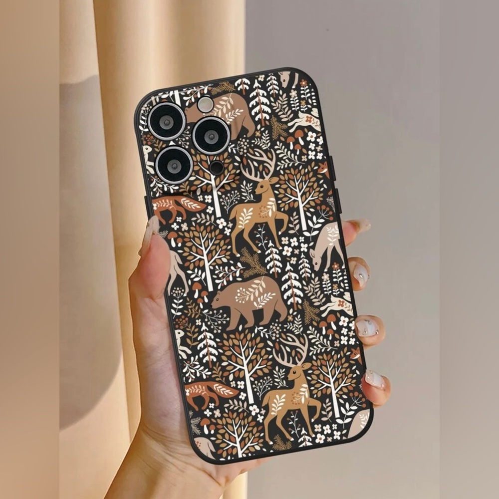 iPhone X/XS Silicone Phone Case Cartoon Design 🐻 🦌 🤎 🍂